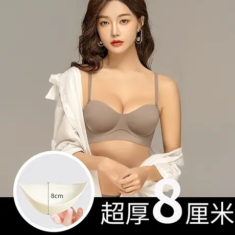 外扩型胸漫画胸内衣女小胸聚拢显大加厚超厚8CM无痕半杯文胸胸罩商品大图