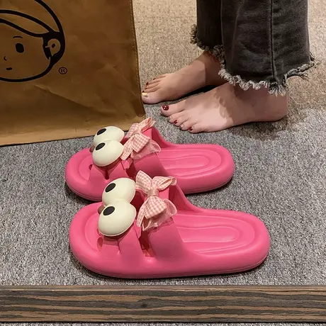 趣味萌仔大眼睛可爱拖鞋女夏季外穿海边沙滩踩屎感防滑软底凉拖鞋商品大图
