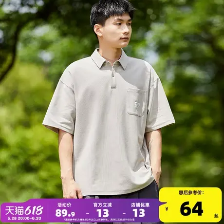 唐狮夏季新款Polo衫男士有带翻领t恤简约休闲黑色短袖上衣潮百搭图片