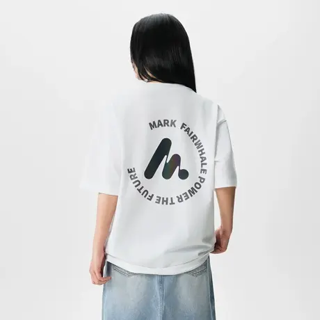 马克华菲三防凉感纯棉印花T恤男女士情侣装2025夏新款宽松半短袖图片