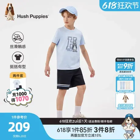 暇步士童装男童套装夏季新款大童休闲短袖儿童透气运动短裤两件套商品大图