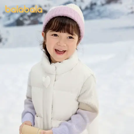 巴拉巴拉童装女童羽绒马甲2025冬新款面包服外套百搭图片