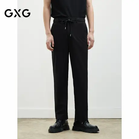 2025年夏季新品GXG男装男士休闲裤直筒黑色宽松男士长裤商品大图