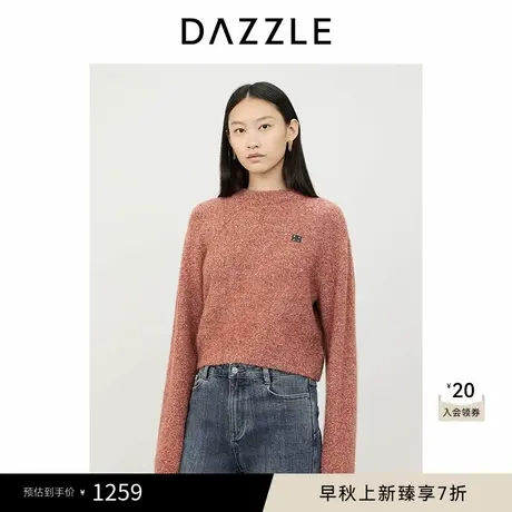 DAZZLE地素 毛针织衫2024冬季新款羊绒针织圆领套衫图片
