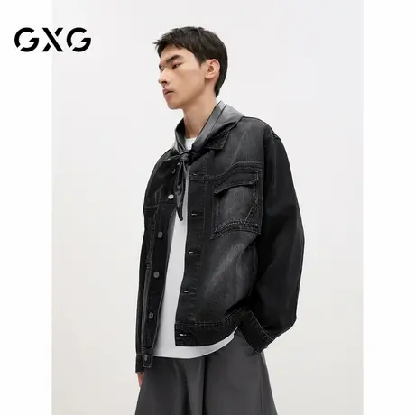 【X】GXG男装渐变水洗牛仔夹克男复古休闲牛仔外套宽松夹克24秋季商品大图