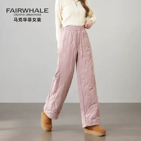 马克华菲直筒羽绒裤女2025新款冬季防寒加厚保暖时尚宽松休闲裤子图片