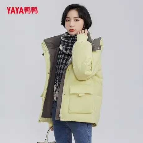 【双十一预售】鸭鸭羽绒服女2023秋冬新短款连帽小个子韩版外套L图片