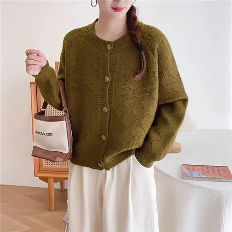 高级感超好看毛衣外套女秋冬2023新款外穿洋气针织女上衣慵懒宽松图片