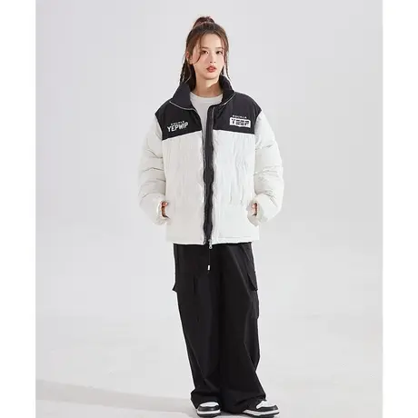 唐狮2023冬装新款女羽绒服YEP联名立领拼接冬羽绒女外套加厚10.20图片