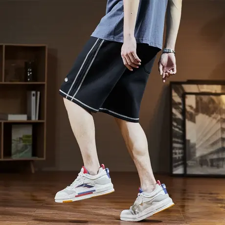 唐狮春夏男休闲短裤宽松薄款韩版灰色运动裤子百搭潮牌少年感穿搭图片