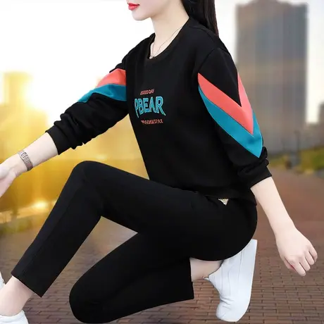 恋上17号韩系运动服套装女春秋2023年新款洋气跑步休闲卫衣两件套图片