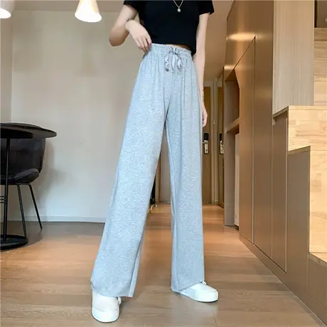 运动裤子女秋冬宽松高腰垂感直筒显瘦百搭休闲阔腿拖地长裤潮ins图片