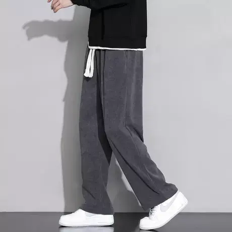 休闲裤男士春秋季潮牌百搭宽松直筒抽绳卫裤运动裤子男款男生流行商品大图