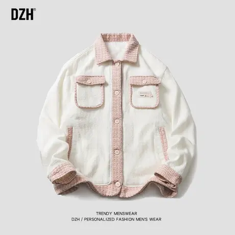 情侣白色小香风外套男春秋款高级感痞帅潮牌夹克2023年新款情侣装商品大图