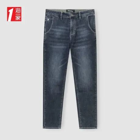 海一家青春时尚九分裤2024夏季新款微弹轻薄中腰青年男士牛仔裤商品大图
