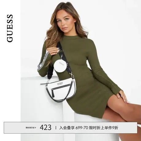 GUESS24年新款春女士百搭纯色链条装饰宽肩带logo字母包-LE892370商品大图