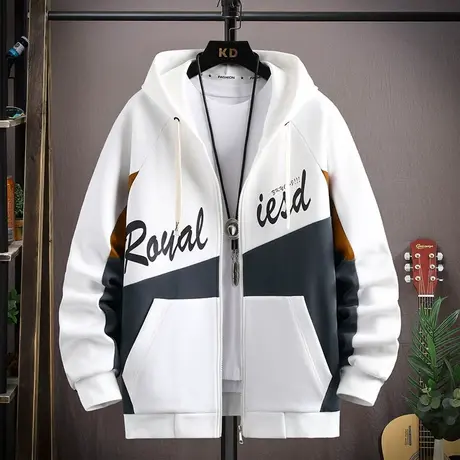 春秋装夹克男连帽卫衣中学生秋衣春季开衫上衣帅气外套韩版男装潮商品大图