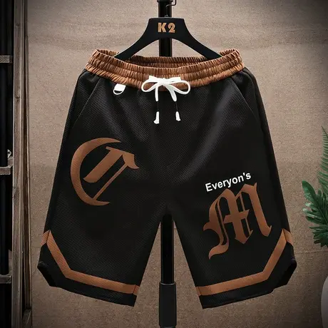 夏季男士短裤宽松加肥加大码潮流休闲五分裤中裤沙滩裤中学生夏装商品大图