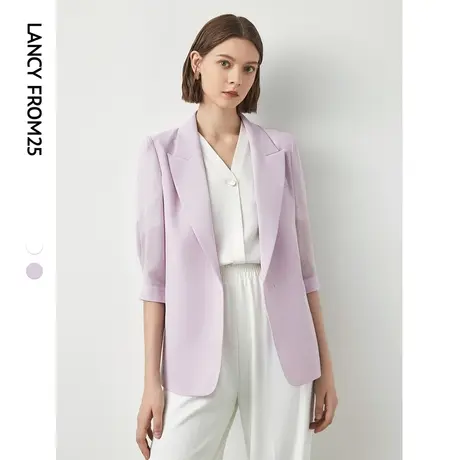 朗姿女士气质薄款通勤西装上衣正装2023年新款夏季职业装西服外套图片