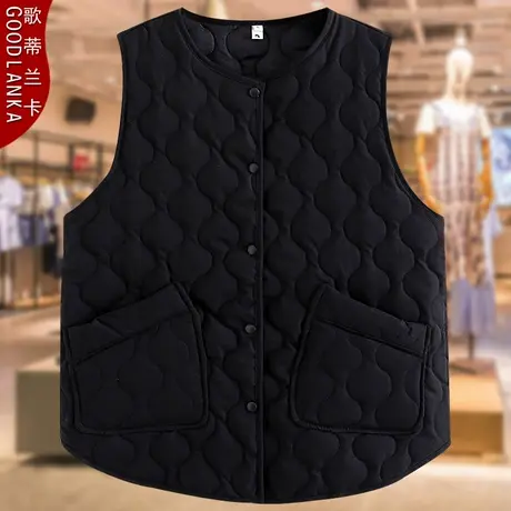 中老年妈妈秋冬装夹棉保暖棉衣马夹大码宽松时尚外穿羽绒棉马甲女商品大图