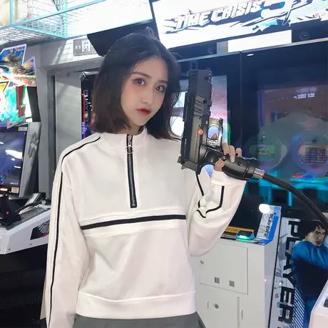 慵懒风卫衣女薄款春秋装2019新款原宿短款长袖韩版学生宽松上衣图片