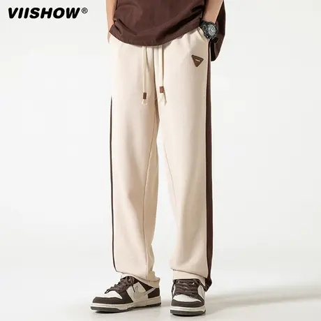 VIISHOW运动裤男薄款黑色宽松束脚裤休闲长裤潮牌夏季男士卫裤男图片
