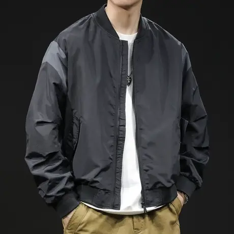 夹克外套男春秋男装潮牌男款黑色上衣秋季2023新款男士棒球服大码图片