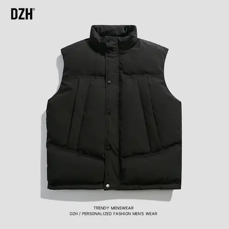 男士黑色运动棉马甲男冬季2023新款马夹外穿背心坎肩无袖棉服外套商品大图