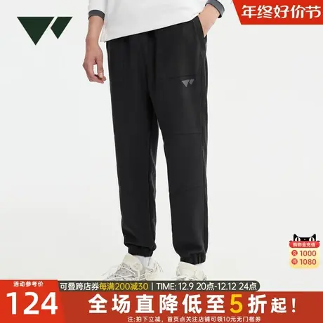 七匹狼男士休闲裤2023冬季新款百搭加厚商务直筒防泼水长裤子男装商品大图