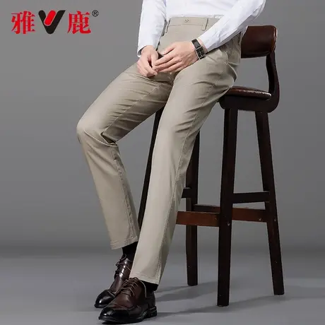 【莱赛尔+棉】雅鹿2025年夏季新款弹性直筒西裤男款商务西装裤男图片