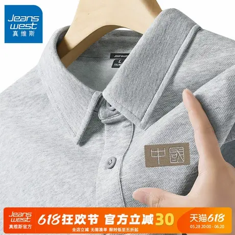 GV真维斯polo衫男款夏季翻领短袖t恤男士重磅宽松休闲衬衫领上衣C商品大图