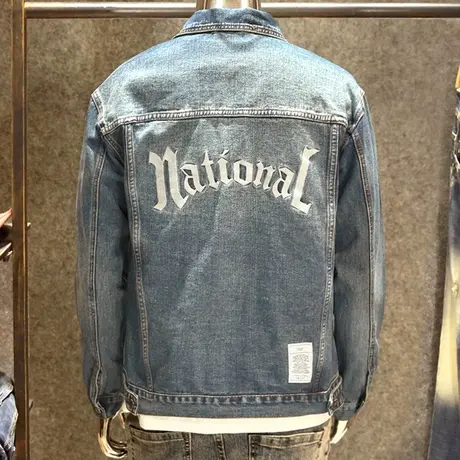 港风复古刺绣外套男潮牌春秋款潮流春秋季男士夹克宽松上衣牛仔褂商品大图