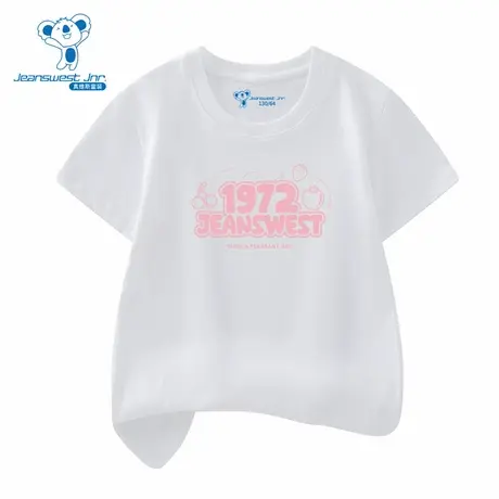 XD真维斯女童装2025夏季新款清新风卡通字母纯棉圆领女童短袖T恤图片