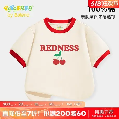 班尼路童装YBB系列女童t恤短袖夏季中大童薄款纯棉上衣儿童运动服商品大图