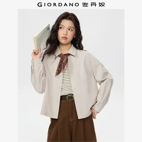 佐丹奴廓形衬衫女秋冬新款纯棉长袖休闲衬衣宽松解构衬衫13345854商品大图