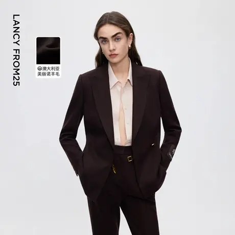 朗姿羊毛收腰显瘦老钱风西装复古优雅通勤西服女2025年冬季新款图片