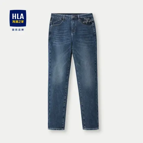 HLA/海澜之家宽松小脚牛仔裤2023秋季时尚休闲棉弹九分裤子男图片