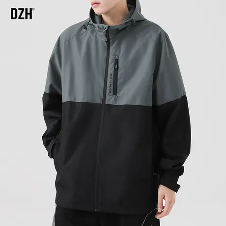 男生户外防水冲锋衣男外套春秋男装2023新款拼接夹克登山服防风衣商品大图