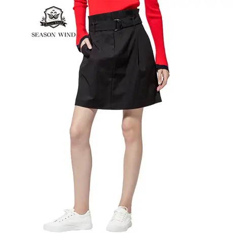 季候风春季女装时尚通勤褶皱裙摆休闲半身裙收腰短裙女6025QH832图片