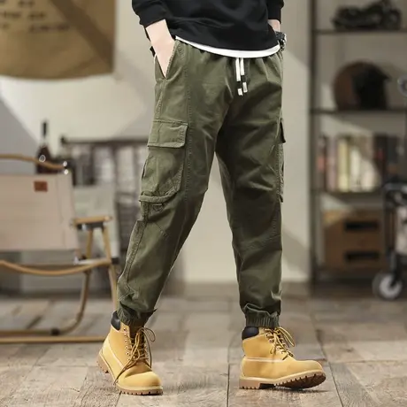 休闲潮流男士工装裤秋季裤子男款户外多口袋耐磨束脚休闲工装裤男商品大图