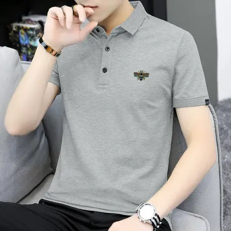 短袖t恤男士保罗翻领polo衫夏装上衣服男潮流半袖上衣服简约百搭商品大图