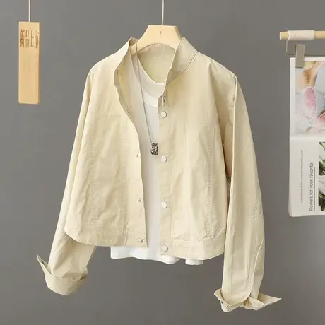 高级感独特别致短外套女春秋今年流行气质轻熟名媛上衣小个子穿搭图片