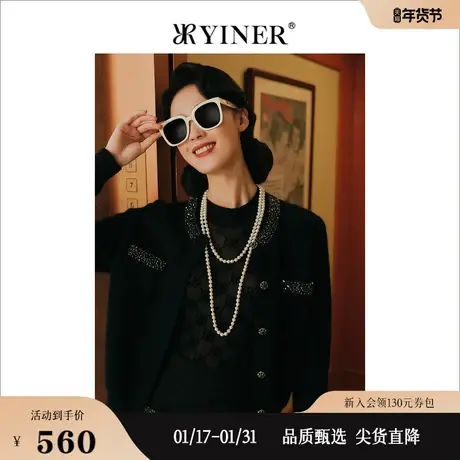 【1996系列】YINER音儿女装秋季金葱闪丝针织衫奢感上衣图片