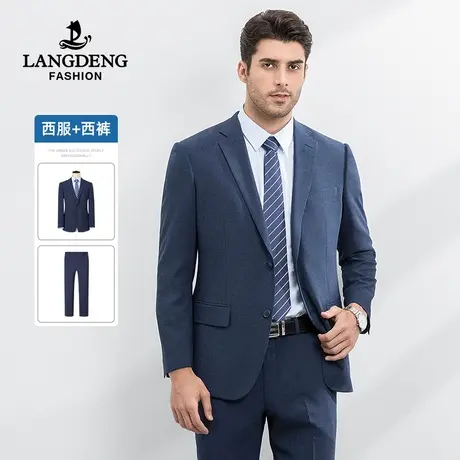 浪登2023款秋冬年男士西服套装商务正装后开叉职业结婚礼服西装男商品大图
