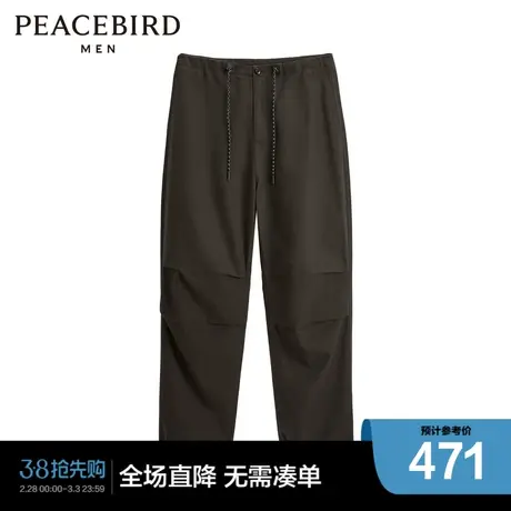 【商场同款】太平鸟男装咖色休闲长裤宽松时尚工装裤子B2GBD4138商品大图