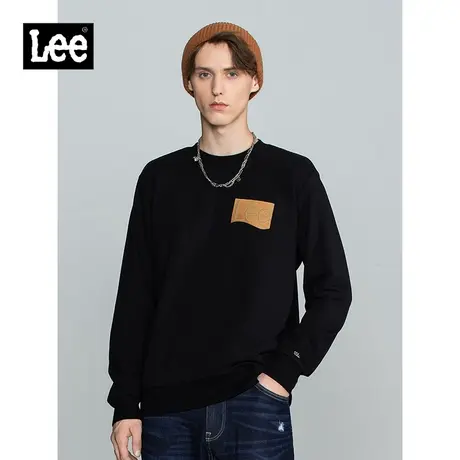 Lee商场同款101+22秋冬新品标准版型圆领长袖男卫衣LMT003620101图片