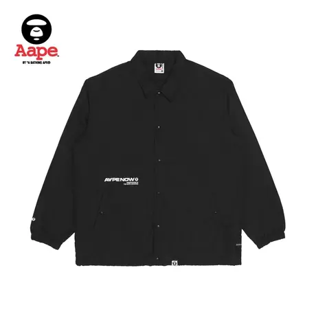 Aape旗舰店男装秋冬字母印花排扣简约教练夹克外套7521XXJ图片