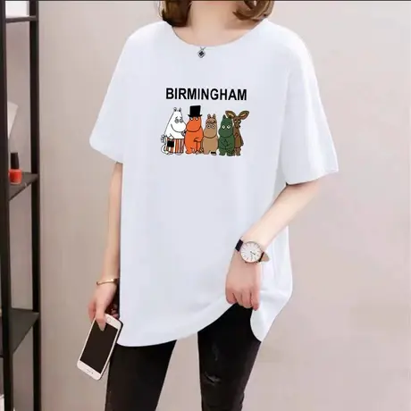 白色短袖t恤女装2023年新款夏季春秋内搭打底衫上衣体恤纯棉百搭商品大图