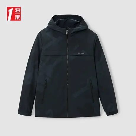 海一家时尚休闲外套2023秋季新款连帽青春活力双面穿夹克男商品大图