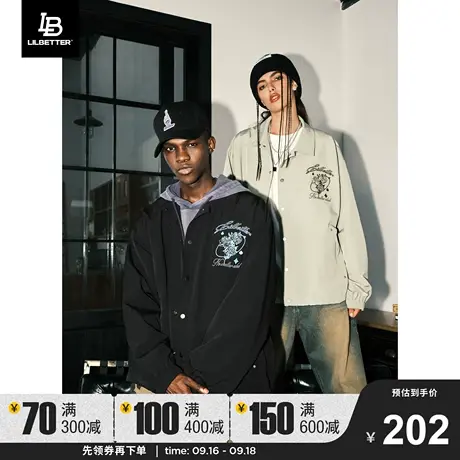 Lilbetter教练夹克男美式刺绣情侣外套高级感翻领上衣秋冬款衣服商品大图